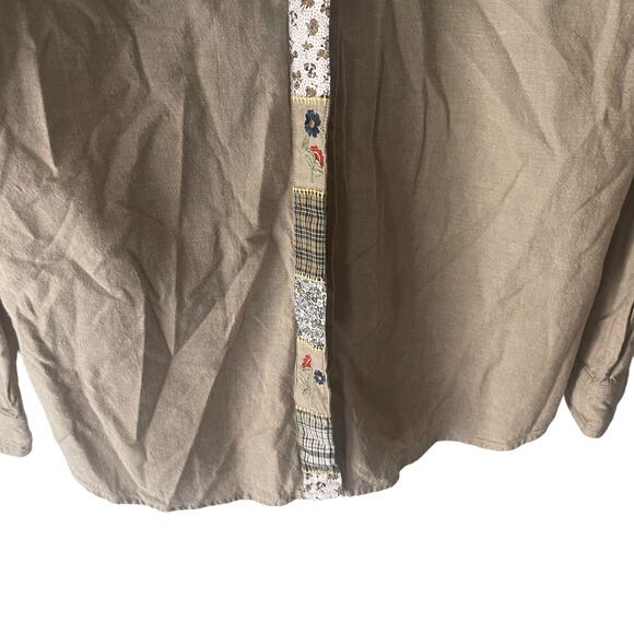 Cabin Creek Vintage 90s Women's Size Large Embroidered Floral Button Up - Picture 3 of 8